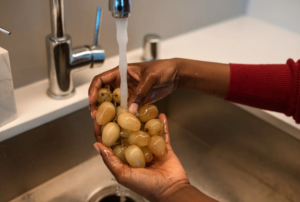 washing fruits